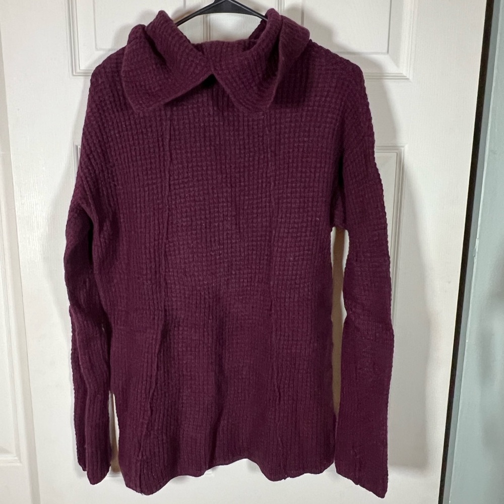 Free People Rich Purple Cowl Neck Sweater - Picture 3 of 5